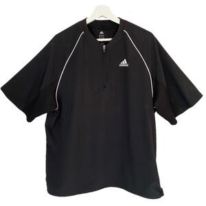 ADIDAS Baseball Warmup Shirt/Jacket Short Sleeve Black/White Men Size M